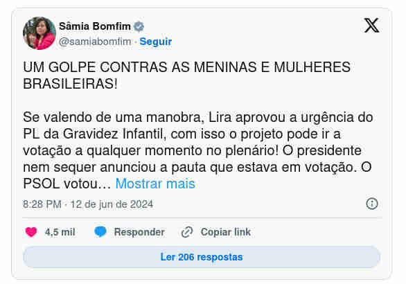 votacao urgencia contra aborto samia